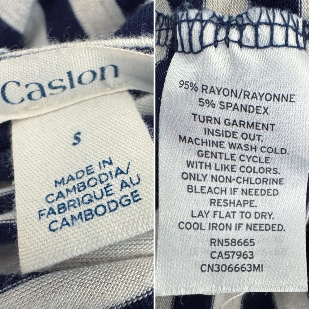 Caslon blue white striped stretchy maxi dress S - Picture 9 of 10